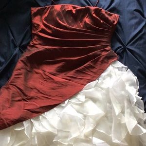 Red and white homecoming dress